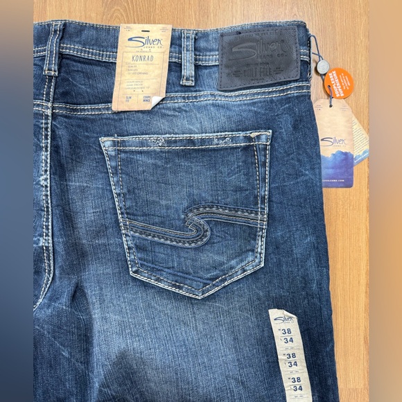 Men’s Slim Fit Silver Denim, Jeans. Indigo Konrad BNWT - Picture 3 of 5